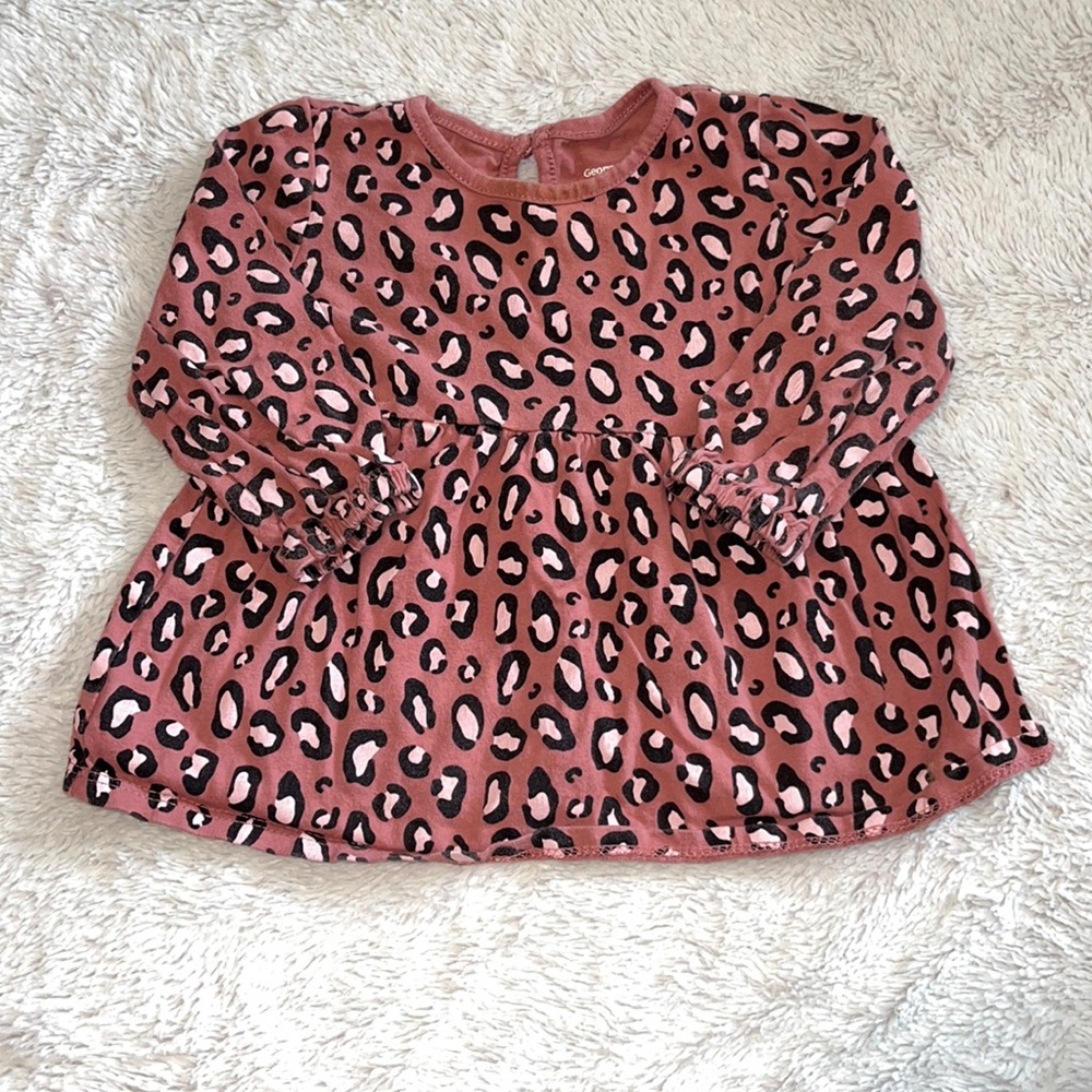 (3 for $10) George long sleeve cheetah print top baby girl clothing